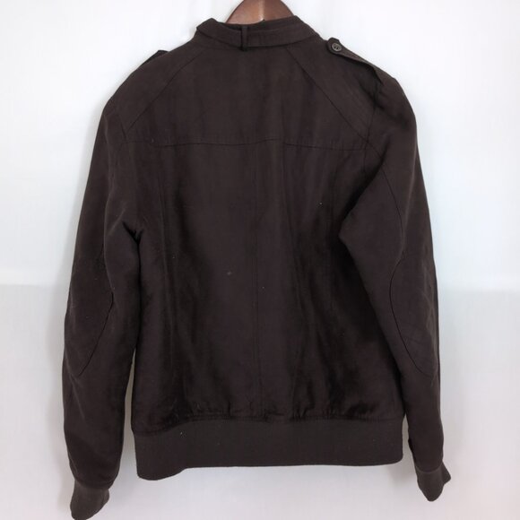 Zara Men's Brown SUEDE Full Zip Aviator Jacket with Button Up Pockets, Size XL - Picture 2 of 13